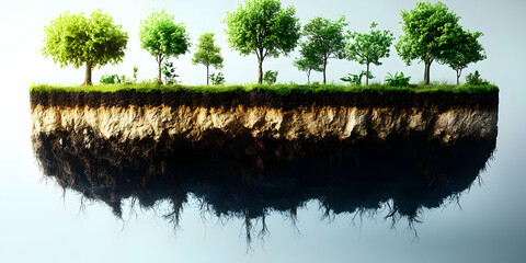 Floating Island 3D Render