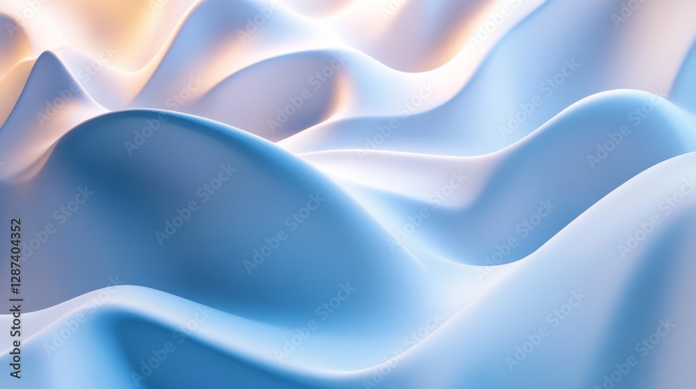 Poster light blue abstract background with soft gradient waves and subtle digital texture, creating a moder