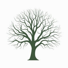 Obraz premium A Flat-Style Leafless tree on a Plain White Background