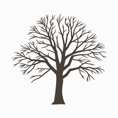 Obraz premium A Flat-Style Leafless tree on a Plain White Background