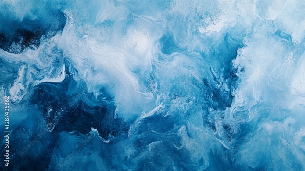 Poster light blue abstract background with soft gradient waves and subtle digital texture, creating a moder