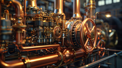 Fototapeta premium Vintage Steam-Powered Engine