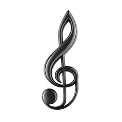 Fototapeta premium Elegant Ebony Treble Clef Music Symbol on White Background Musical Expression Artistic Design Harmony Creative Artistry Melodic Composition Black and White Minimalist