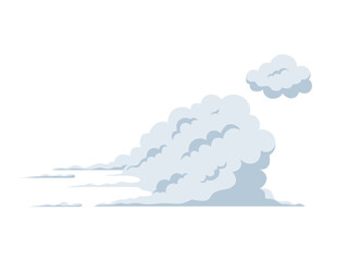 Cloud of dust illustration, car exhaust stream, smog flow, animation of fast motion