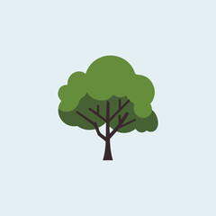A Flat-Style Small tree on a Plain White Background