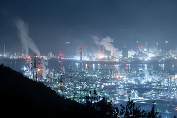 Fototapeta premium 美しい工場夜景 岡山県
