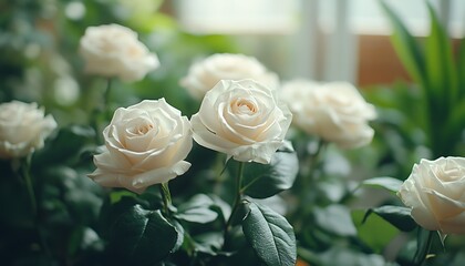 White Roses by Window