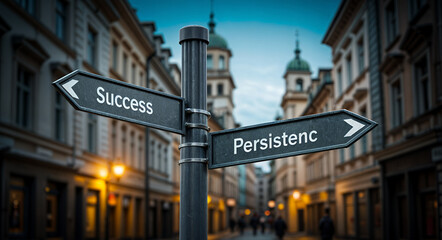 Obraz premium success persistence Text