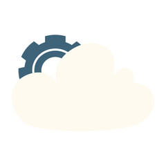 Stylized Cloud Icons for Cloud Computing, technology cloud computing transfers databases to the cloud
