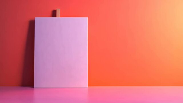 Blank White A3 Half Fold Brochure Template Against Vibrant Pink Background for Mock Up and Design Showcase
