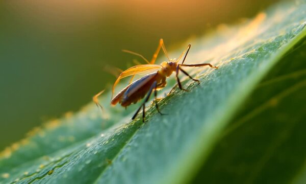 Insect crawling on the leaf