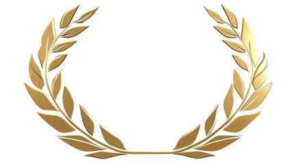Golden Laurel Wreath - Award Symbol Golden laurel wreath symbol on a png white background,