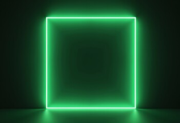 Green Luminescence: Dark and Minimalist Wallpaper Design Featuring Two Elegant Square-Shaped Glowing Outlines, Perfect for Adding a Subtle Pop of Color to Your Screen.

