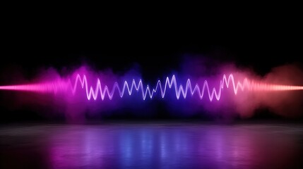 Abstract Sound Waves Visualization in Vibrant Colors and Smoke Effects