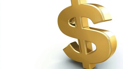 Obraz premium Golden Dollar Symbol: A gleaming golden dollar symbol, representing wealth and financial prosperity.