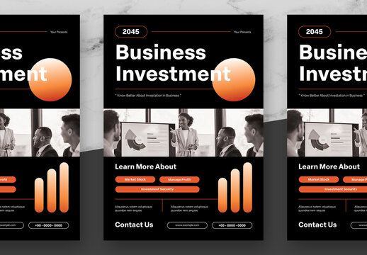 Orange And Black Business Flyer