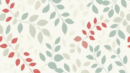 Leafy Pattern Delight: A captivating, repeating pattern of delicate leaves in soothing hues creating a sense of serenity.