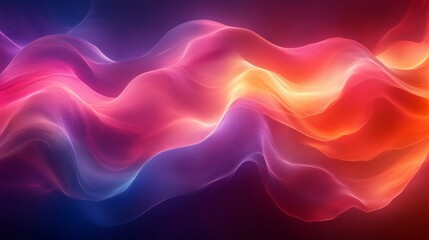 Fototapeta premium Abstract colorful wave of flowing gradients in vibrant red, orange, and purple hues, digital art design. Modern artistic background concept