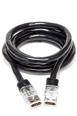 Photo of a Six Feet Black RJ11 Telephone Extension Cable with Clear Connectors