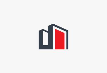 Real Estate Logo. Abstract geometric Logotype Concept. Simple Element Usable for Construction, Architecture, Building, House, Home, Apartment, Architecture, Construction, Resort,