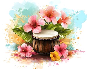 Tropical Drum Floral Art