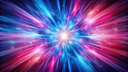 Fototapeta premium Abstract Pink Blue Energy Blast, High Depth of Field, Cosmic Explosion, Nebula, Power, Vibrant, Fantasy Art