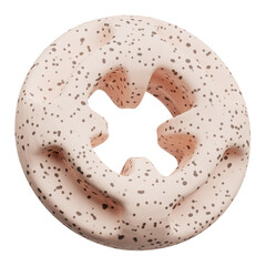 terrazzo abstract shape 3d icon isolated on the transparent background