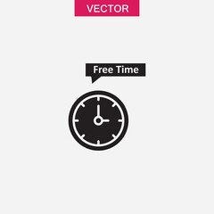 Free time icon, vector flat black trendy style illustration for web and app..eps