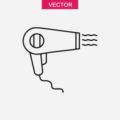 Hair Dryer Icon, vector simple linear illustration for web and app..eps