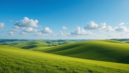 Fototapeta premium Breathtaking landscape view green hills nature photography scenic environment panoramic perspective