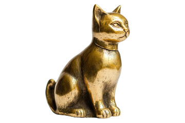 Elegant Golden Cat Figurine Showcasing Unique Artistic Design