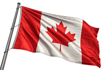 Waving canadian flag canada outdoor patriotism isolated on transparent background