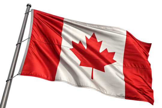 Waving canadian flag canada outdoor patriotism isolated on transparent background