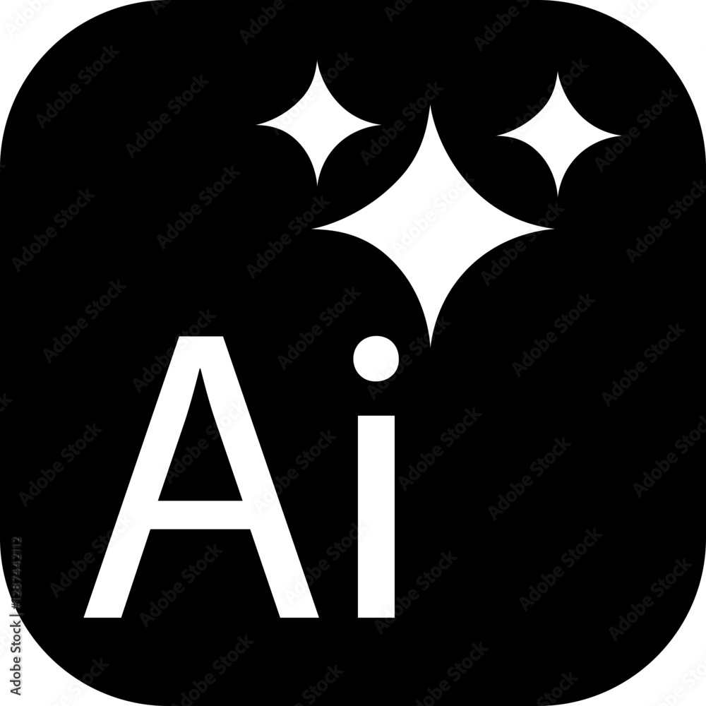 Poster ai artificial intelligence icon. generate vector. ai enter by command prompt to generate ideas. chat