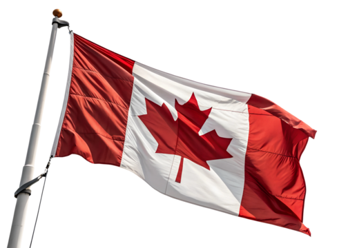Waving canadian flag canada outdoor national pride isolated on transparent background