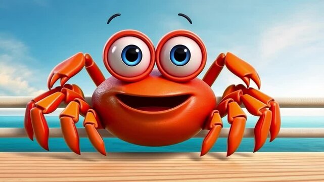 red crab on white background