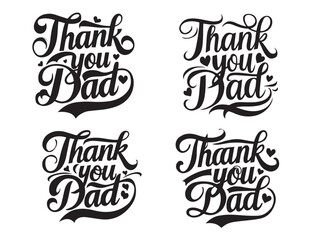 thank you dad typography   T-shirt design  