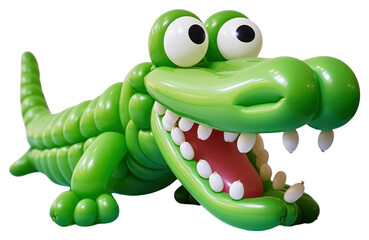 Fototapeta premium PNG A balloon twisting in the shape of a crocodile reptile animal