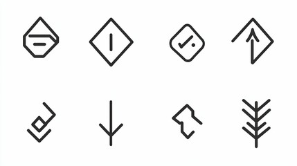 Collection of abstract geometric line art icons