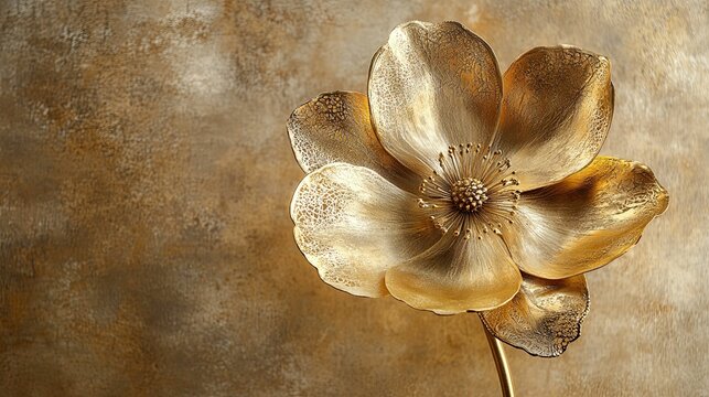 Golden Flower Decor Elegant Design Artistic Bloom