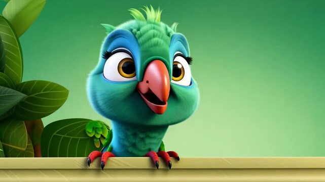 funny parrot on a white background