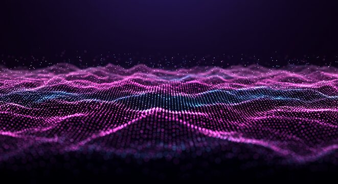 Abstract digital wave flowing through big data
