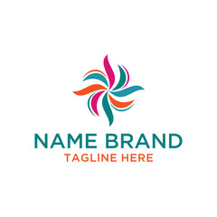 wave propeller shape abstract logo design	