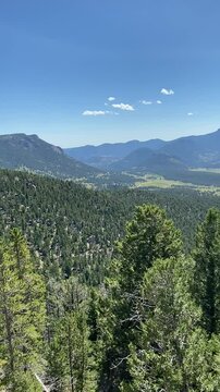 Scenic View of Rocky Mountain National Park with Green Valleys