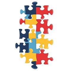 Fototapeta premium Colorful Jigsaw Puzzle Pieces