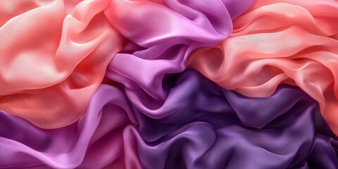 Fototapeta premium Pink and Purple Flowing Silks Background, Generative AI
