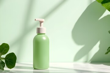 Eco-Friendly Green Pump Bottle for Skincare or Body Wash
