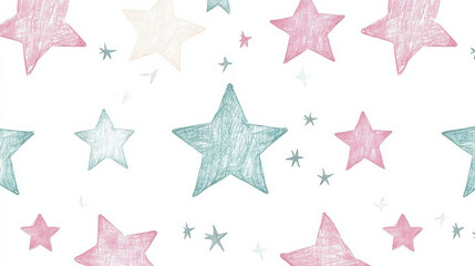 Colorful stars on light background create playful and cheerful design