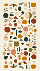 Colorful abstract shapes on light background create vibrant pattern