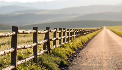 Obraz premium Serene Countryside Road at Dawn